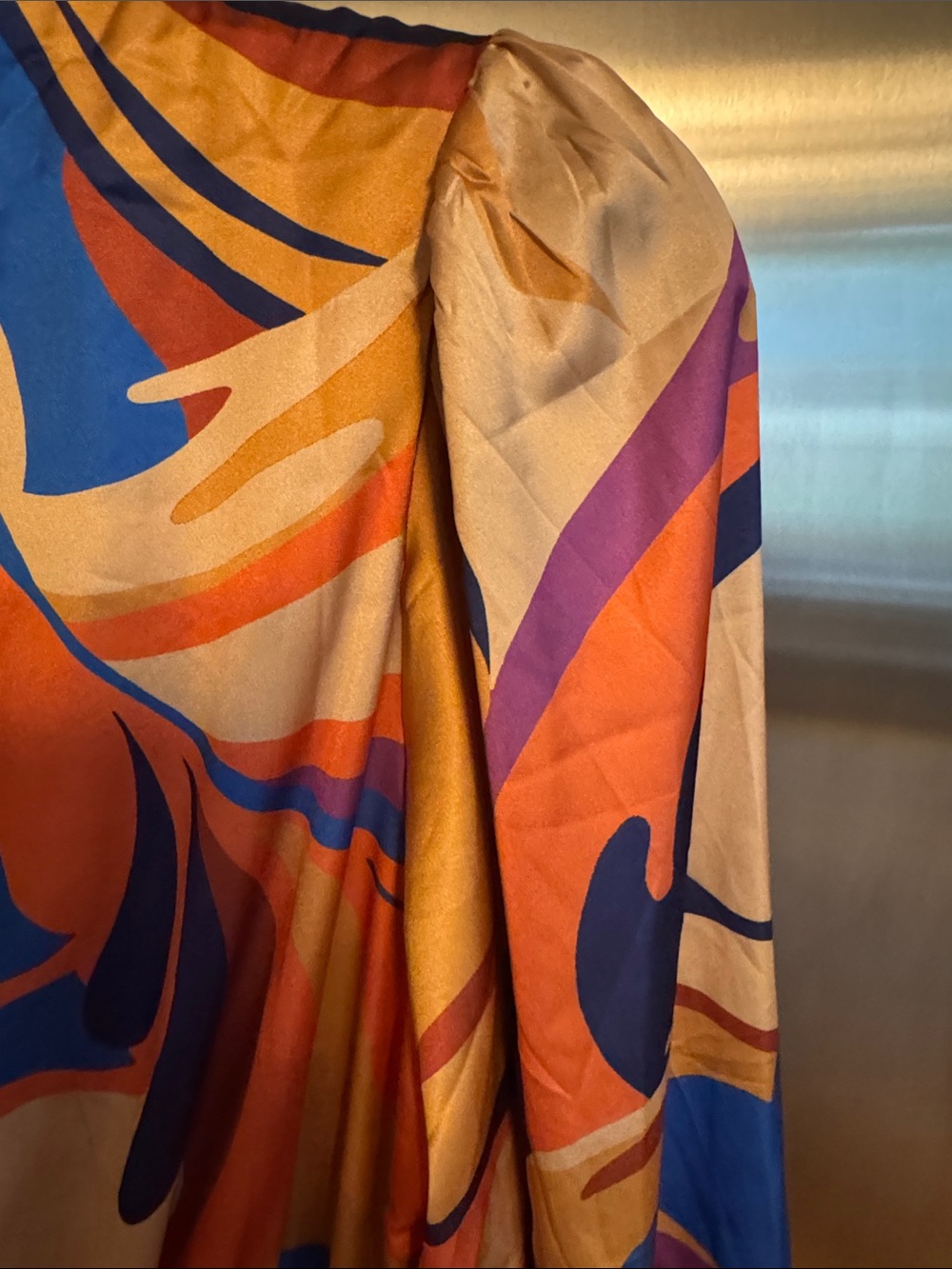 Flying Tomato Long Sleeve V-Neck Printed Maxi Dress in Multicolor - Picture 13 of 16
